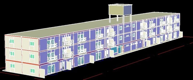 Student Hostel DWG Full Project for AutoCAD