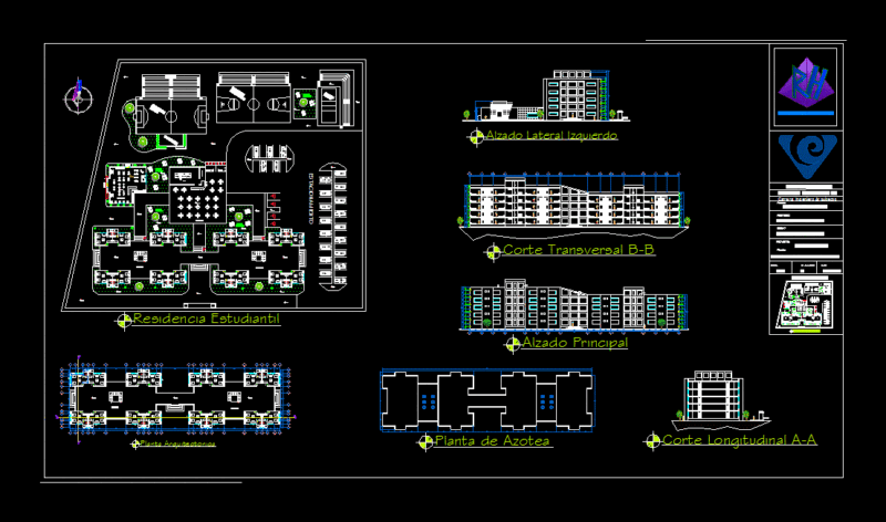 Student Hostel DWG Full Project for AutoCAD