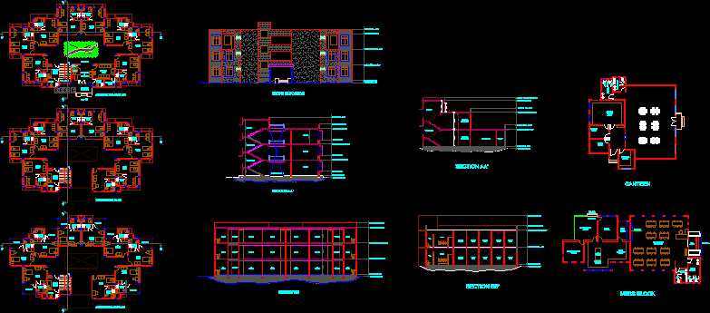 Student Hostel DWG Plan for AutoCAD • Designs CAD