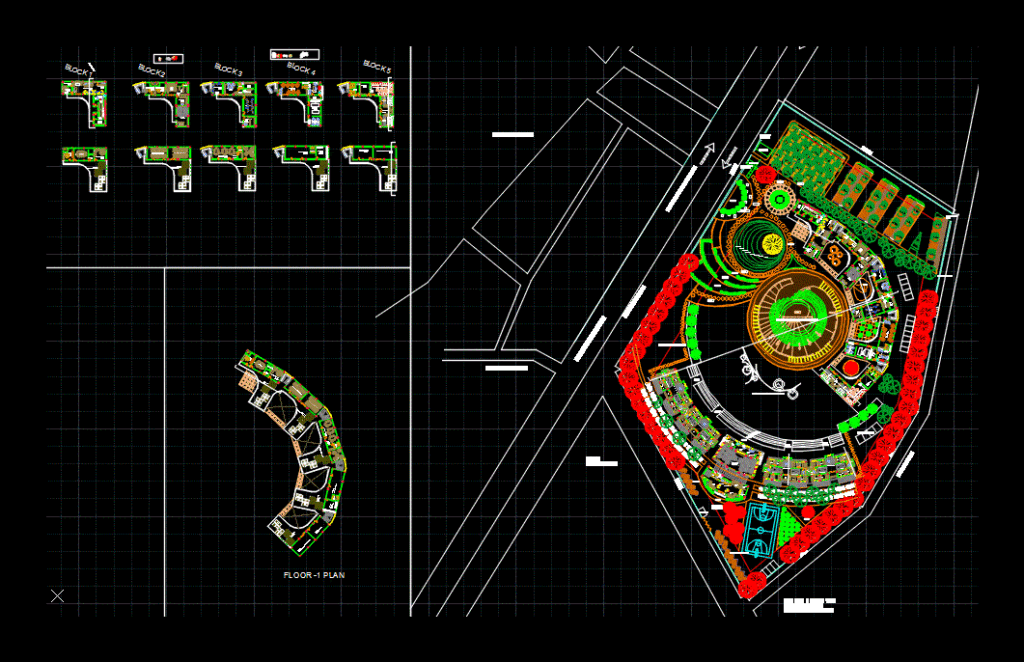 Students Centre DWG Block for AutoCAD