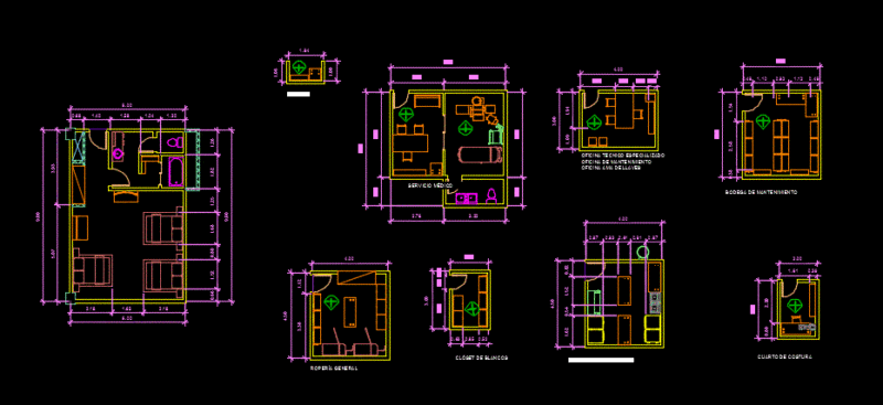 Study Areas In Hotel DWG Block for AutoCAD
