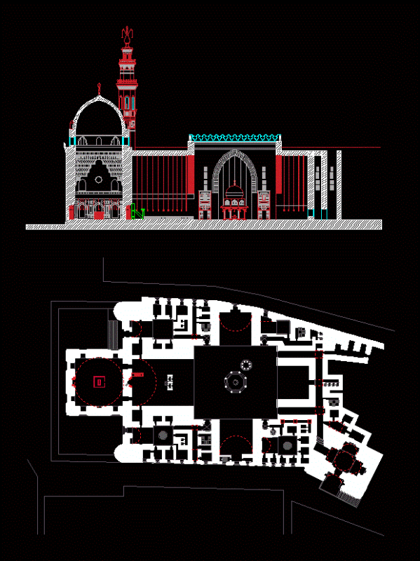 Sultan Hassan Mosque – Cairo DWG Plan for AutoCAD