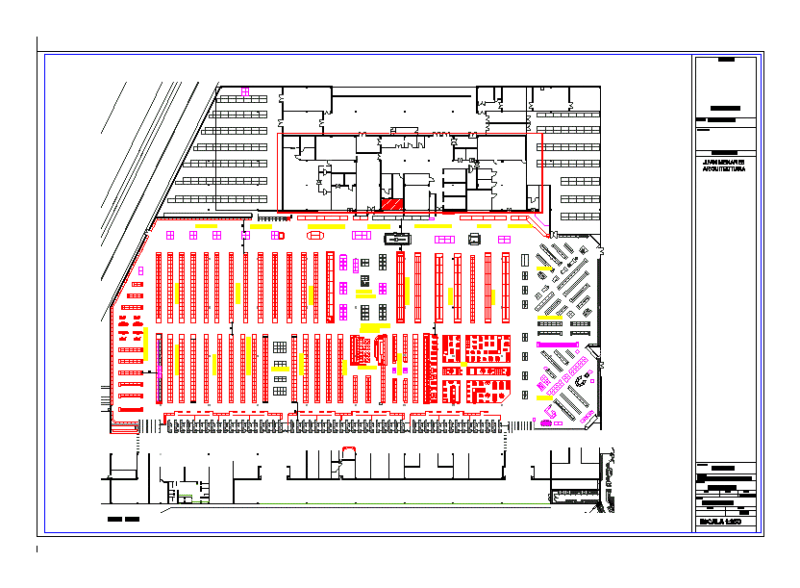 Supermarket DWG Block for AutoCAD