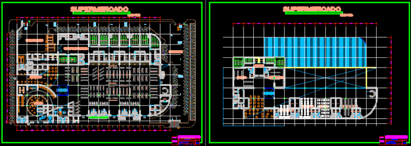 Supermarket DWG Block for AutoCAD