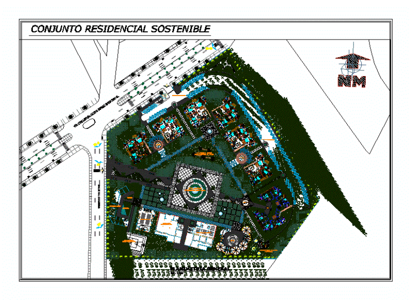 Sustainable Residential Complex DWG Block for AutoCAD