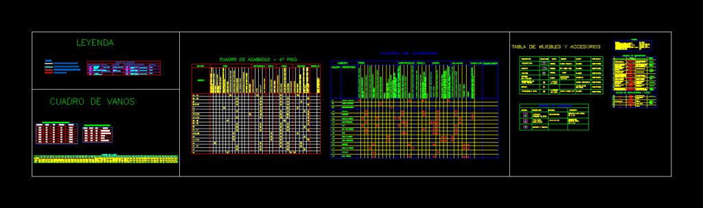 Table Of Finished DWG Detail for AutoCAD
