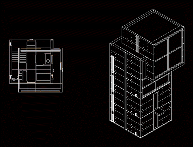 Tadao Ando 4×4 House DWG Block for AutoCAD