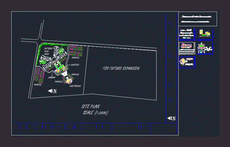 Technical Institute College DWG Block for AutoCAD