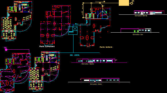 Technical Plants Of Cafeteria DWG Section for AutoCAD • Designs CAD