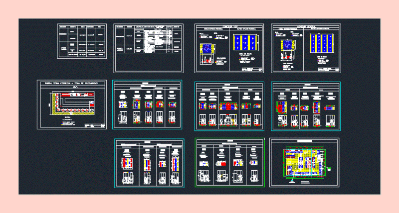 Technical Sheets Restaurant DWG Block for AutoCAD