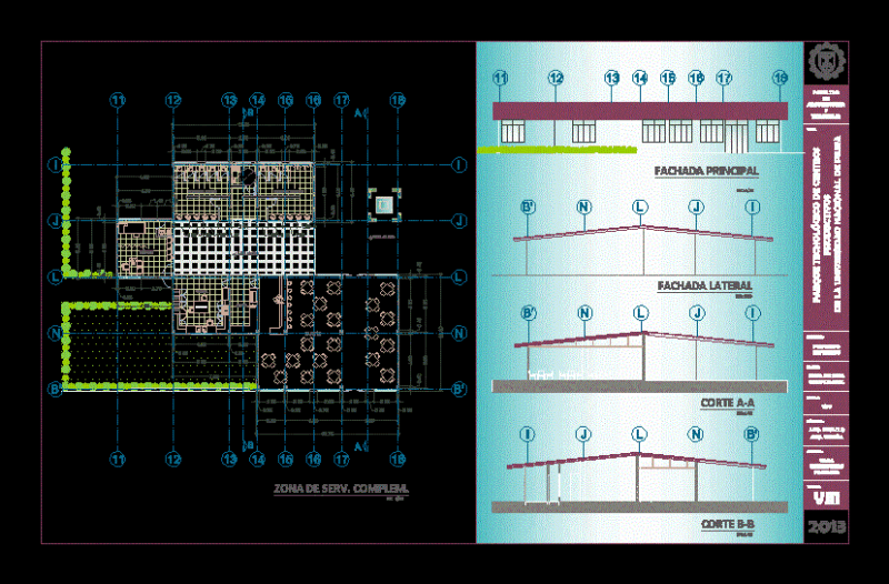 Technological Park DWG Block for AutoCAD