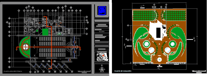 Temple DWG Section for AutoCAD