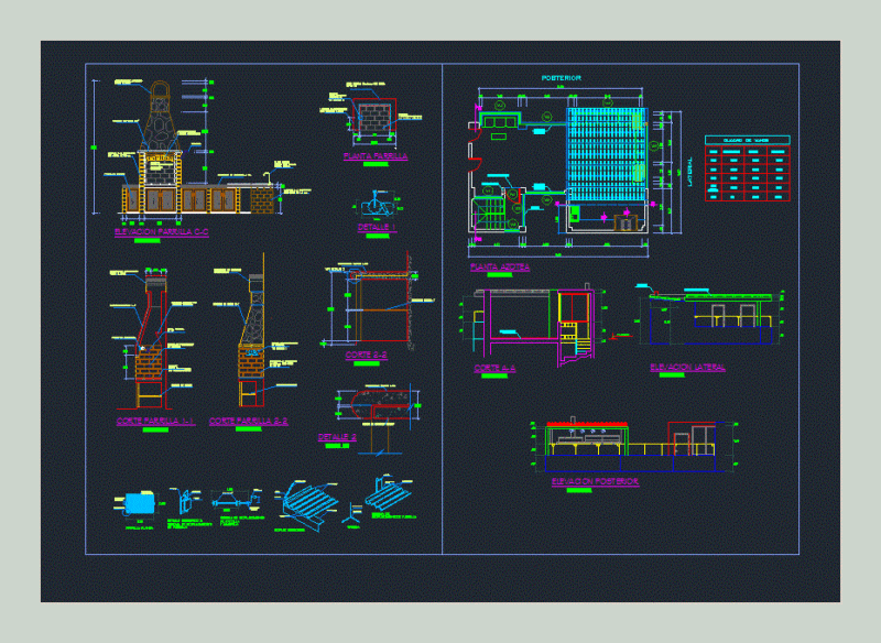 Terrace And Grill DWG Detail for AutoCAD