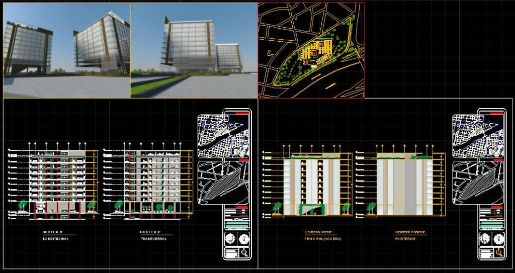 Tesis Uanl Building Mixed Uses;Apatments; Commercial Store; ÁReas Verdes DWG Full Project for AutoCAD