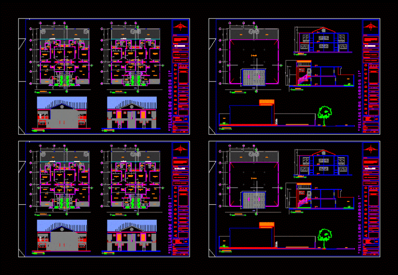 Tetrafamiliares Housing DWG Full Project for AutoCAD