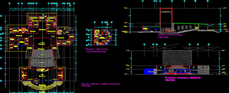 Theater DWG Section for AutoCAD