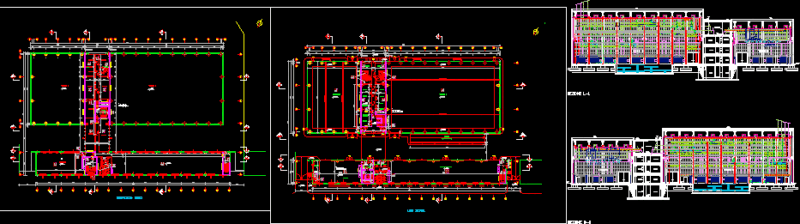 Theater Plants DWG Section for AutoCAD