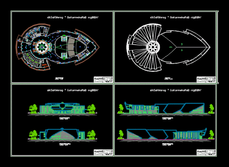 Theatre Center DWG Block for AutoCAD