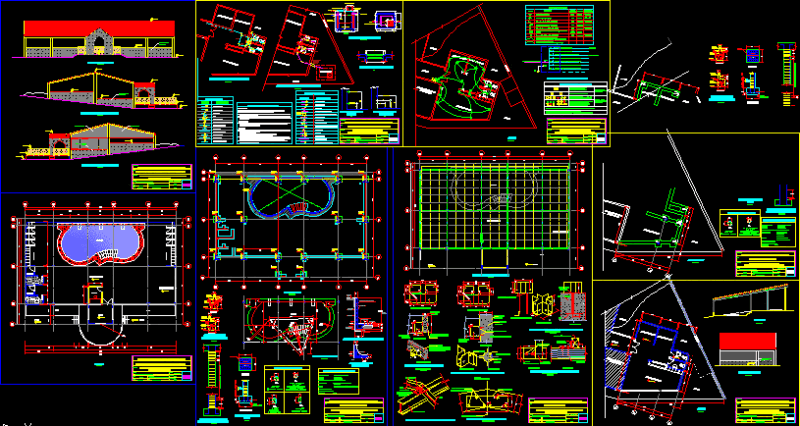 Thermal Baths DWG Section for AutoCAD