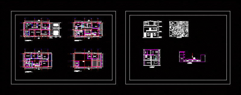 Three Levels House DWG Section for AutoCAD