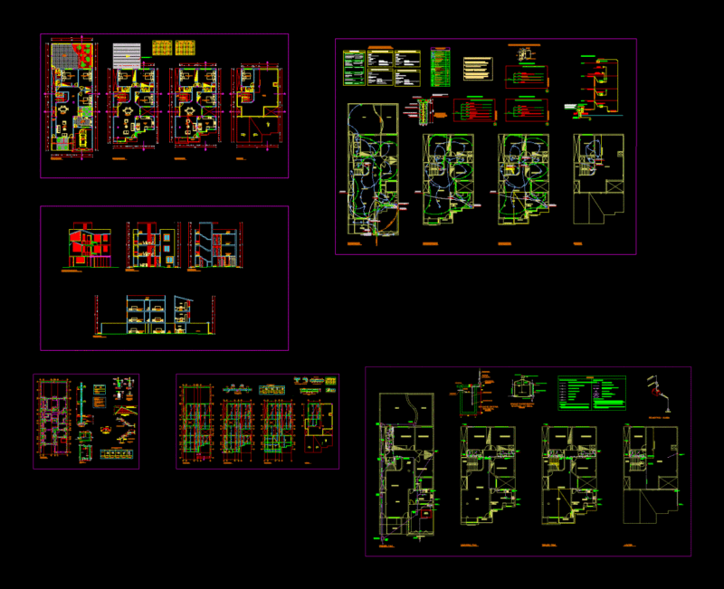 Three Story House DWG Block for AutoCAD