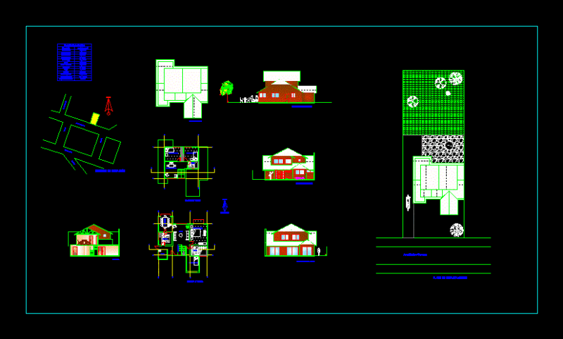 Toledo House 140mt2 DWG Block for AutoCAD