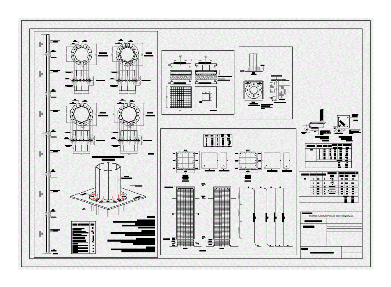 Torre Monopole DWG Detail for AutoCAD