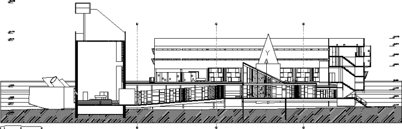 Tourette Monastery Section DWG Section for AutoCAD