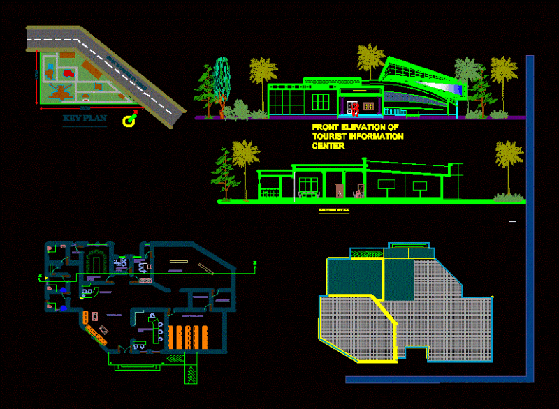 Tourist Information Center 2D DWG Design Block for AutoCAD