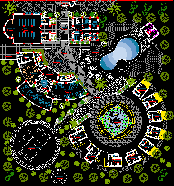 Private Resort 2D DWG Design Block for AutoCAD – Designs CAD