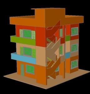 Tower Departments 3D DWG Model for AutoCAD