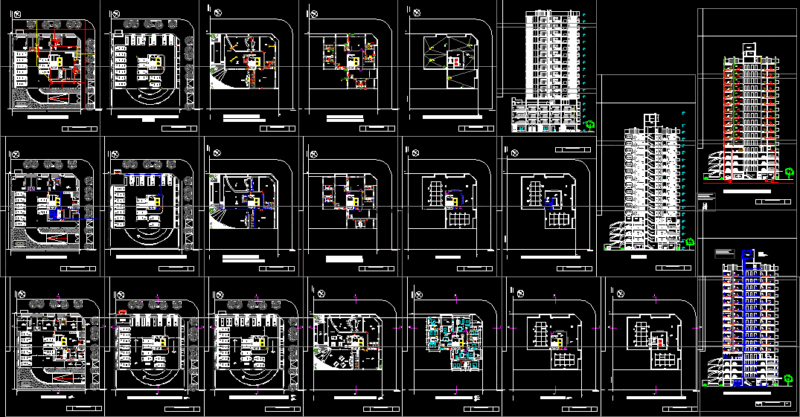 Tower Houses DWG Plan for AutoCAD