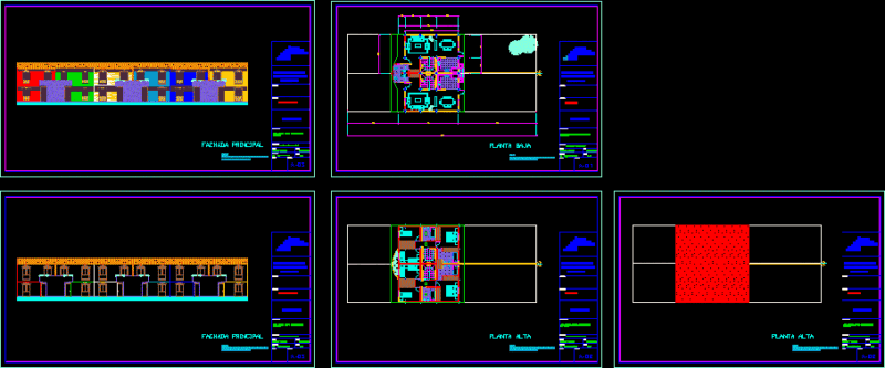 Town Houses DWG Block for AutoCAD