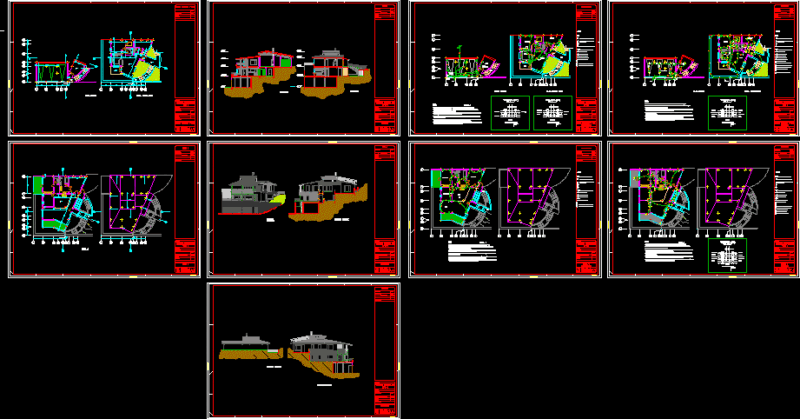 Triplex – Split Level House – DWG Section for AutoCAD