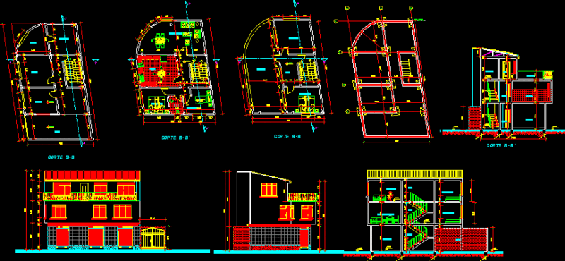 Triplex DWG Section for AutoCAD
