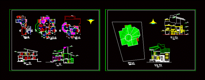 Triplex Home DWG Detail for AutoCAD