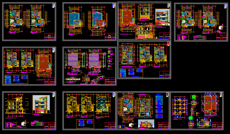 Triplex House DWG Detail for AutoCAD