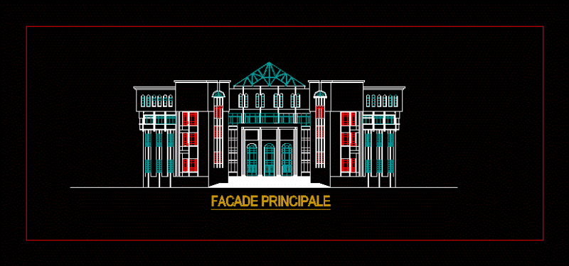 Trubinal; Cour De Justice DWG Block for AutoCAD