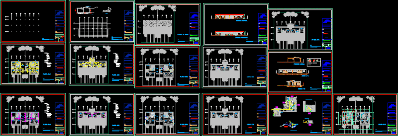 Twin Houses DWG Section for AutoCAD