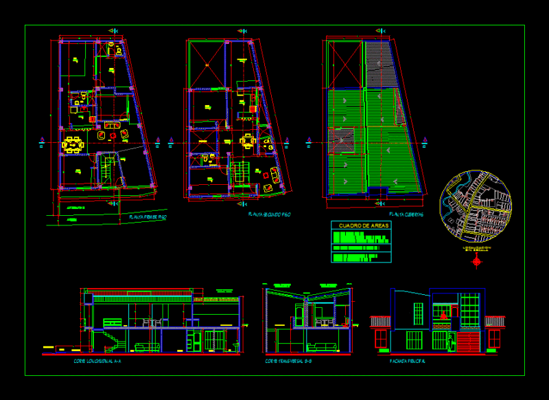 Two Family DWG Block for AutoCAD