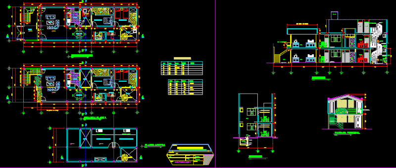 Two Houses DWG Block for AutoCAD