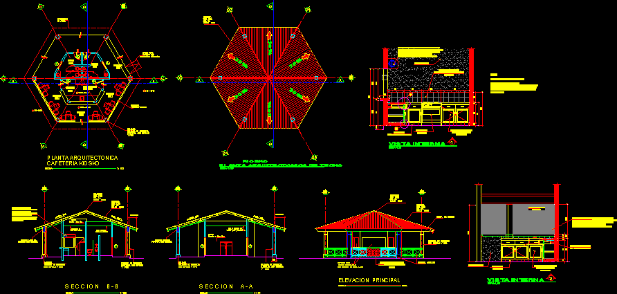 Cafeteria 2D DWG Design Elevation for AutoCAD â€