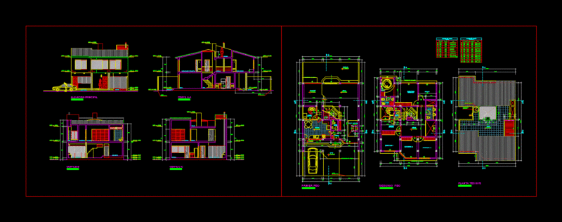 Two-Level House DWG Block for AutoCAD