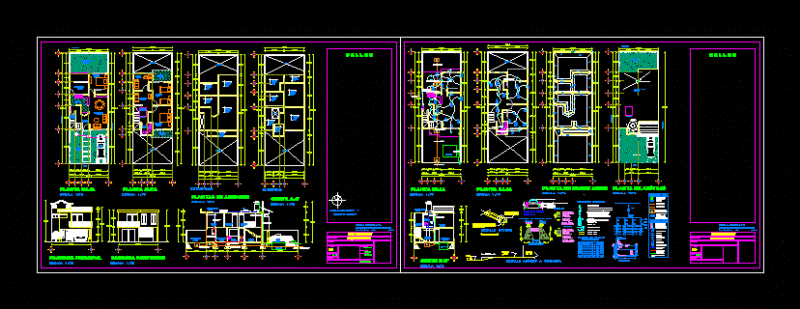 Two Levels House DWG Section for AutoCAD
