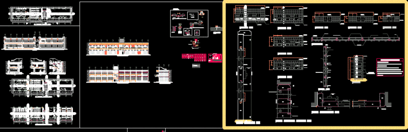 Two Levels Of School DWG Block for AutoCAD