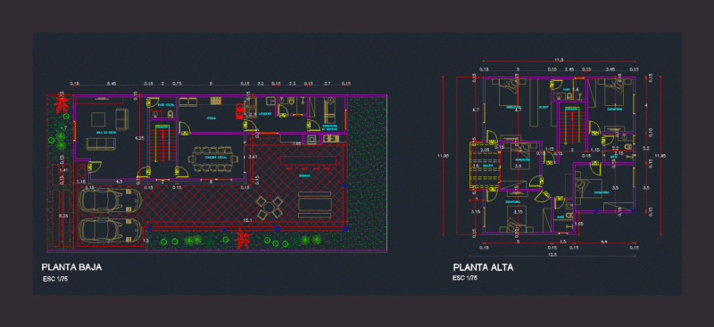 Two-Storey DWG Block for AutoCAD