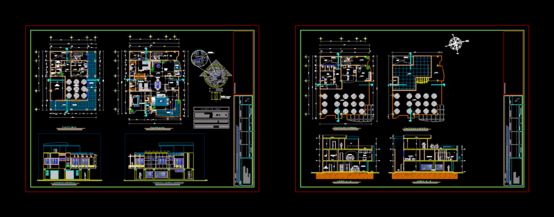 Two Storey House DWG Block for AutoCAD