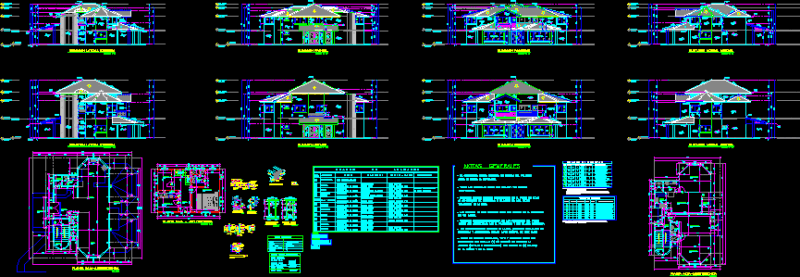 Two Storey House DWG Block for AutoCAD