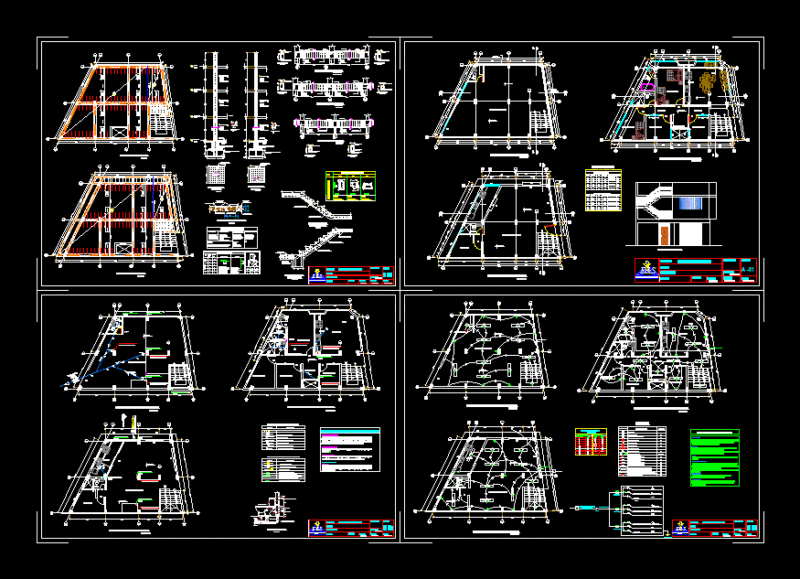 Two Story House DWG Block for AutoCAD