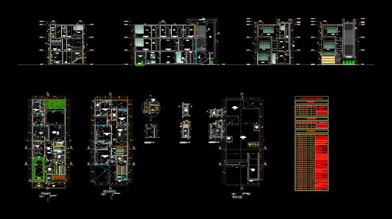 Two Story House DWG Block for AutoCAD